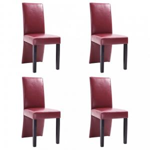 Jedálenská stolička 4 ks umelá koža / drevo Dekorhome Sivá #2 small
