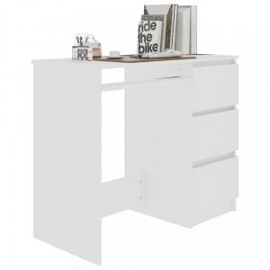 Písací stôl so zásuvkami 90x45 cm Dekorhome Biela lesk #2 small