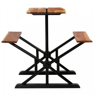 Barový stôl s lavicami čierna / hnedá Dekorhome 120 cm #3 small