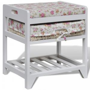 Úložná lavice 42 cm biela Dekorhome