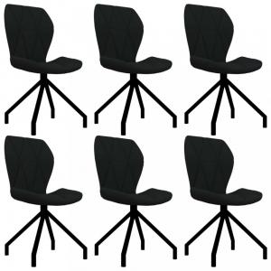 Jedálenská stolička 6 ks umelá koža Dekorhome Čierna