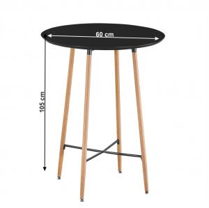 TEMPO KONDELA Imam okrúhly barový stôl čierna / dub #1 small