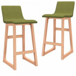 Barové stoličky 2 ks látka / buk Dekorhome Zelená
