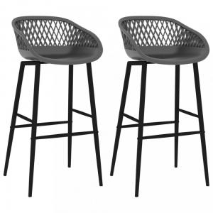 Barové stoličky 2 ks plast / kov Dekorhome Čierna / hnedá #3 small