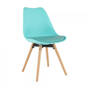 Jedálenská stolička SEMER NEW drevo / plast / ekokoža Tempo Kondela Mentolová