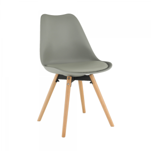 Jedálenská stolička SEMER NEW drevo / plast / ekokoža Tempo Kondela Sivá