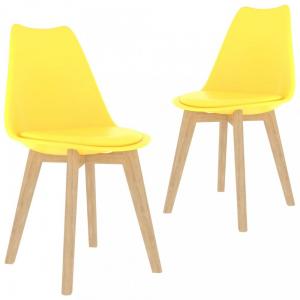 Jedálenská stolička 2 ks plast / umelá koža / buk Dekorhome Modrá #1 small