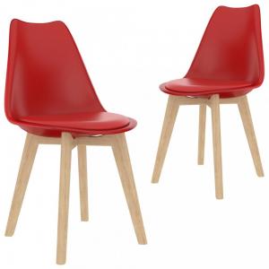 Jedálenská stolička 2 ks plast / umelá koža / buk Dekorhome Modrá #2 small