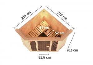 Interiérová fínska sauna 210 x 210 cm Dekorhome #3 small