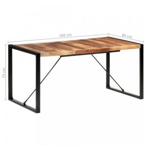 Jedálenský stôl masívne drevo / kov Dekorhome 160x80x75 cm