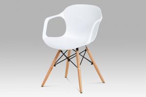 Jedálenská stolička ALBINA plast / drevo Autronic Biela