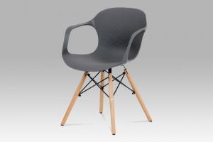 Jedálenská stolička ALBINA plast / drevo Autronic Sivá