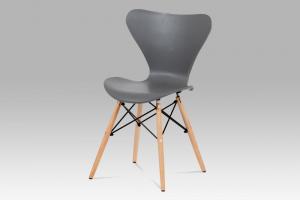 Jedálenská stolička CT-742 plast / drevo Autronic Sivá