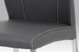 Jedálenská stolička HC-381 ekokoža / brúsený nerez Autronic Sivá #2 small