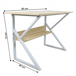 Pracovný stôl s policou TARCAL dub / biela Tempo Kondela 80x40 cm #2 small