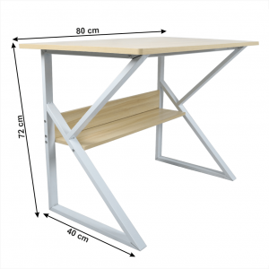 Pracovný stôl s policou TARCAL dub / biela Tempo Kondela 100x60 cm #2 small