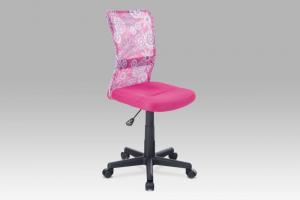 Detská kancelárska stolička KA-2325 látka / plast Autronic Ružová