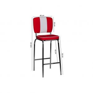 Barová stolička American Diner Červenobiela #1 small