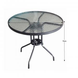 Jídelní stůl vhodný, černá ocel / temperované sklo, BORGEN TYP 2 0000194810 Tempo Kondela #1 small