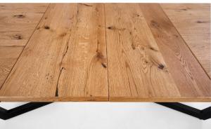 Rozkladací jedálenský stôl MASSIVE dub svetlý / čierna Halmar #1 small