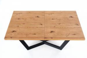 Rozkladací jedálenský stôl MASSIVE dub svetlý / čierna Halmar #3 small