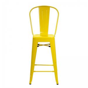 ArtD Barová stolička Paris Back inšpirovaná Tolix žltá