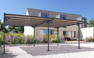 Kovový prístrešok dvojitý / carport 606 x 509 cm Dekorhome