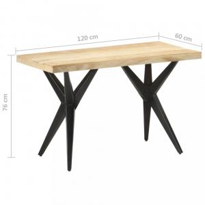 Jedálenský stôl masívne drevo / oceľ Dekorhome 140x70x76 cm #1 small