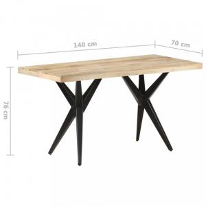Jedálenský stôl masívne drevo / oceľ Dekorhome 140x70x76 cm #3 small