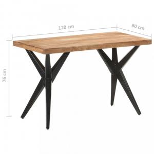 Jedálenský stôl masívne drevo / oceľ Dekorhome 160x80x76 cm #2 small