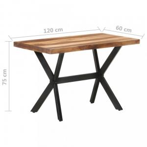 Jedálenský stôl masívne drevo / oceľ Dekorhome 120x60x75 cm