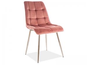 Signal Jedálenská stolička CHIC VELVET |Chróm Farba: Bluvel 52