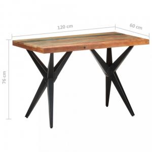 Jedálenský stôl masívne drevo / oceľ Dekorhome 120x60x76 cm #2 small