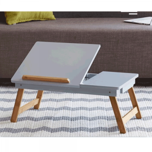 Príručný stolík na notebook MELTEN biela / bambus Tempo Kondela