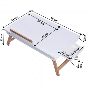 Príručný stolík na notebook MELTEN biela / bambus Tempo Kondela #2 small