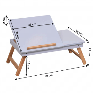 Príručný stolík na notebook MELTEN biela / bambus Tempo Kondela #3 small