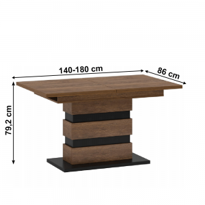 Rozkladací jedálenský stôl DELIS S dub bolzano / čierna Tempo Kondela #1 small