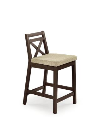 Nízka barová stolička BORYS LOW drevo / látka Halmar Orech tmavý