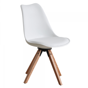 Jedálenská stolička ETOSA ekokoža / plast / drevo Tempo Kondela Biela