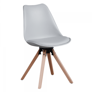 Jedálenská stolička ETOSA ekokoža / plast / drevo Tempo Kondela Svetlosivá