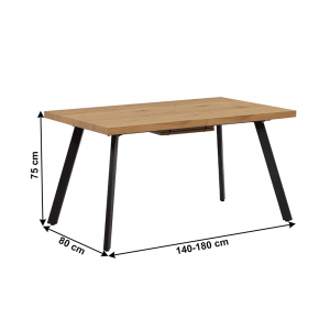 Rozkladací jedálenský stôl AKAIKO dub / čierna Tempo Kondela #1 small
