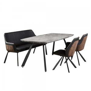 Jedálenský stôl ADELON betón / čierna Tempo Kondela #1 small