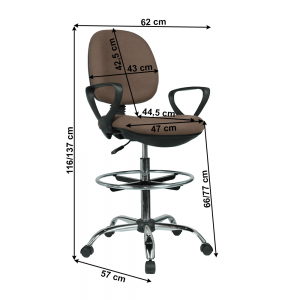 Vyvýšená kancelárska stolička TAMBER hnedá / čierna Tempo Kondela #1 small