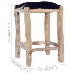 Barová stolička pravá koža / drevo Dekorhome #3 small