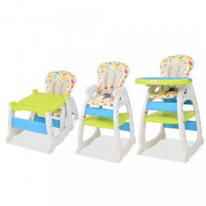 Detská jedálenská stolička 3v1 so stolíkom Dekorhome Modrá / zelená #3 small