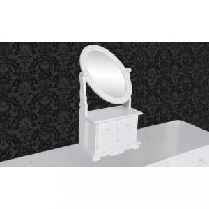 Toaletný stolík so zrkadlom biela Dekorhome #3 small