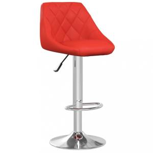 Barová stolička 2 ks umelá koža / chróm Dekorhome Červená