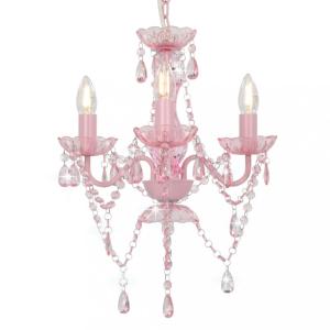 Závesná lampa luster 3 x E14 Dekorhome Ružová