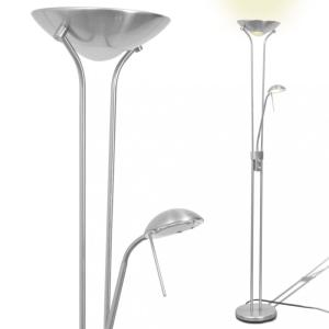 Stojací stmievací LED lampa Dekorhome Strieborná