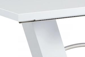 Jedálenský stôl rozkladací HT-510 WT biely lesk / brúsený nerez Autronic #2 small